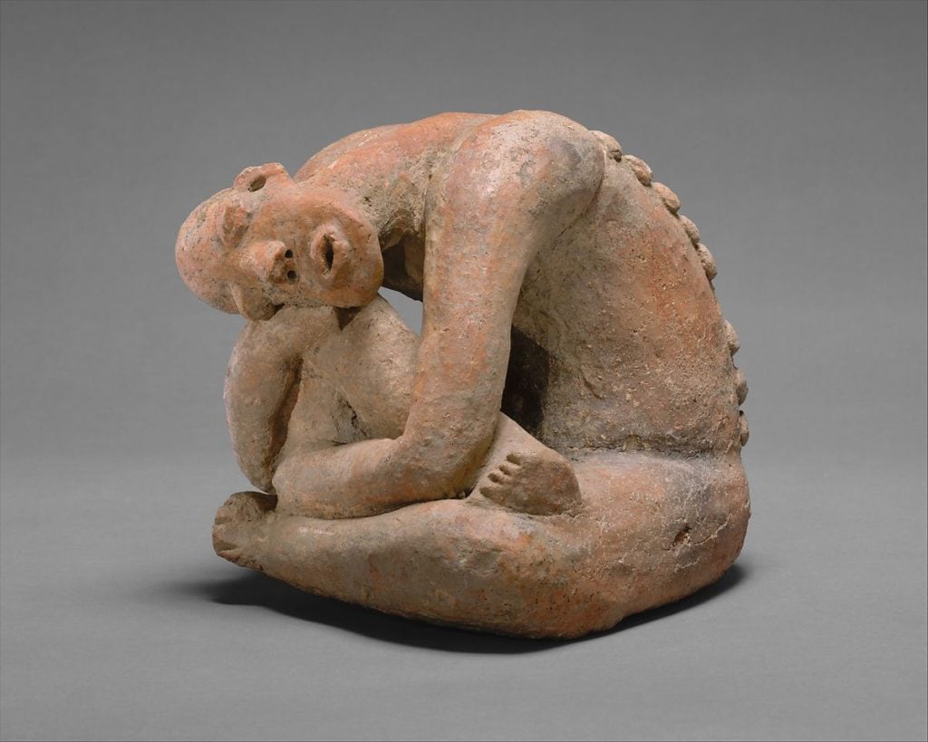 African Art Terracotta seated figure from Mali; 13th century